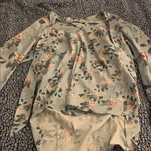 Blue silk Floral shirt